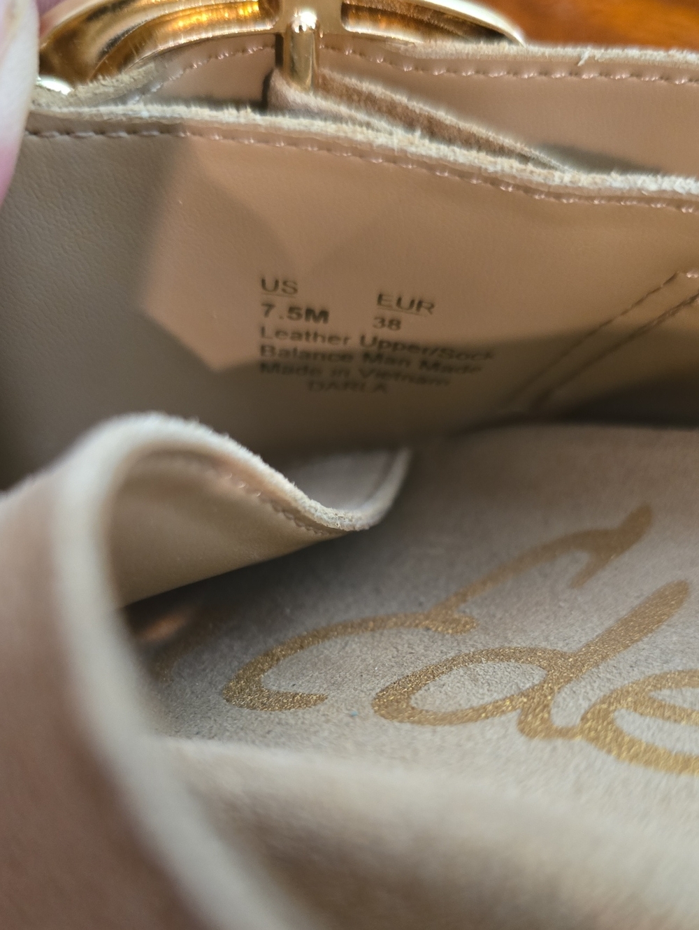 Sam Edelman Tan Suede Buckle Crossband Slides - Picture 10 of 10